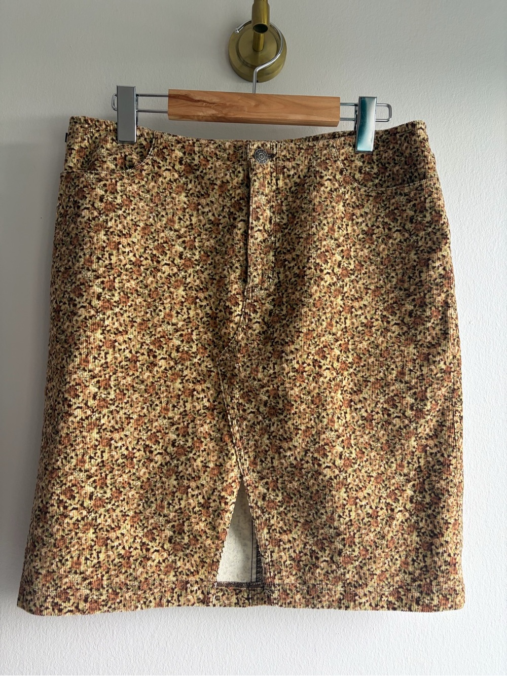 Ralph Lauren Mustard & Brown Tweed Mini Skirt